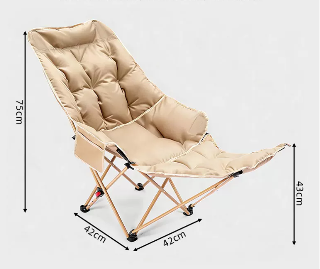 🪑 Fauteuil inclinable pliable à 4 positions + repose-jambes