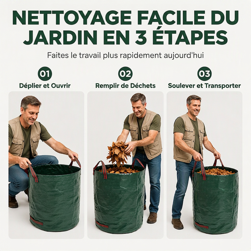 Sacs à déchets de jardinage réutilisables et résistants