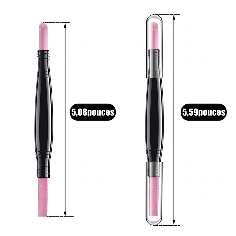 Stylo à lime à ongles en quartz double tête pour polissage des ongles