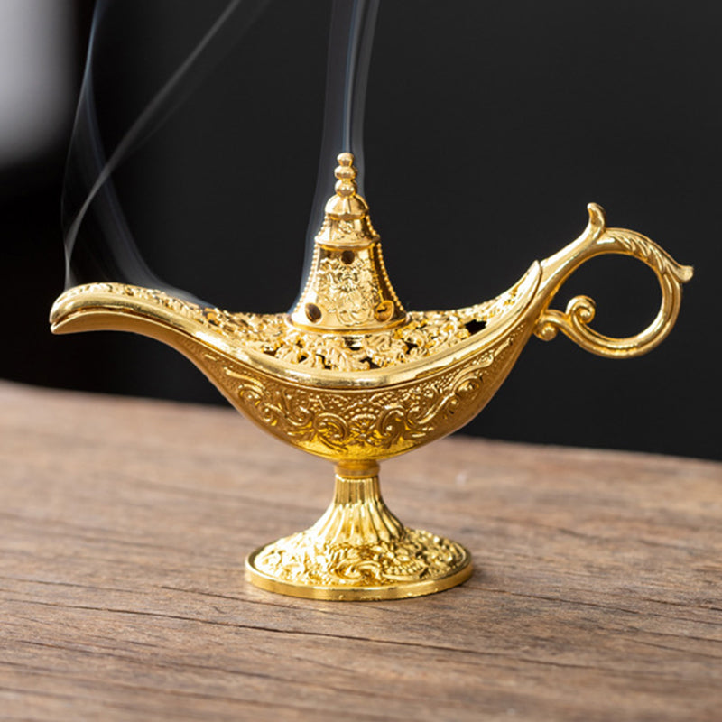 Brûleur d'encens lampe magique Aladdin rétro