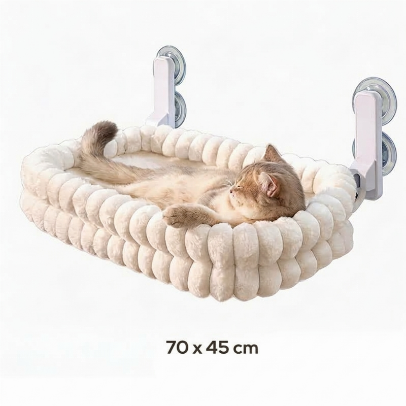 Hamac de fenêtre pliable pour chat avec ventouses