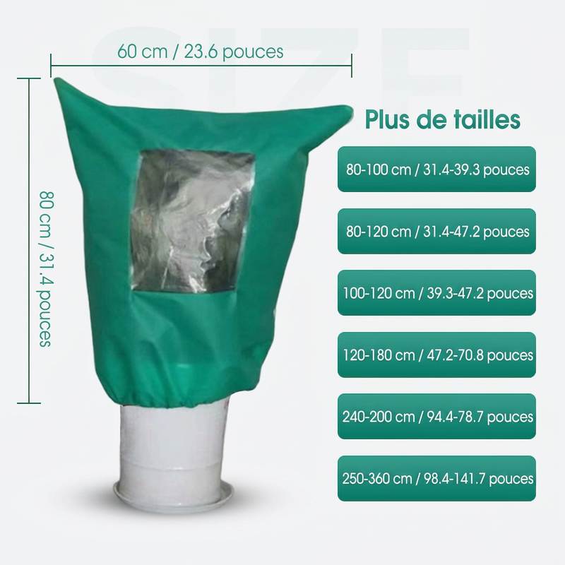 Housse de protection hivernale pour plantes anti-gel avec fermeture éclair et cordon de serrage