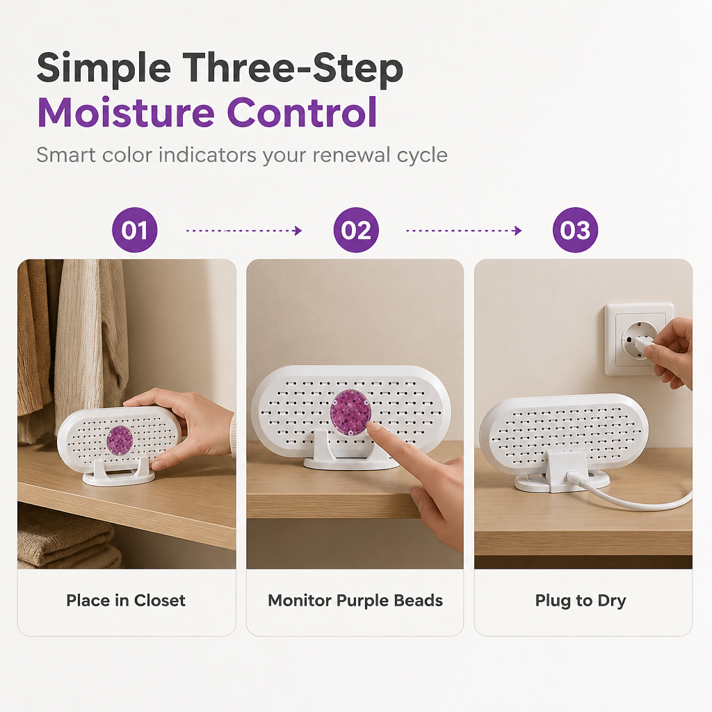 Mini déshumidificateur domestique réutilisable