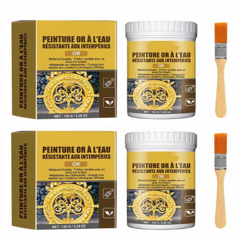 🥳PROMOTION EXCEPTIONNELLE 2026🥳💞PLUS DE 50 000 VENTES !🏠✨ -50% ! Peinture dorée résistante aux intempéries – formulation à base d’eau, éclat intense. Sans danger pour le métal, le bois et la pierre. Tenue garantie par tous les temps ! 🖌️💛
