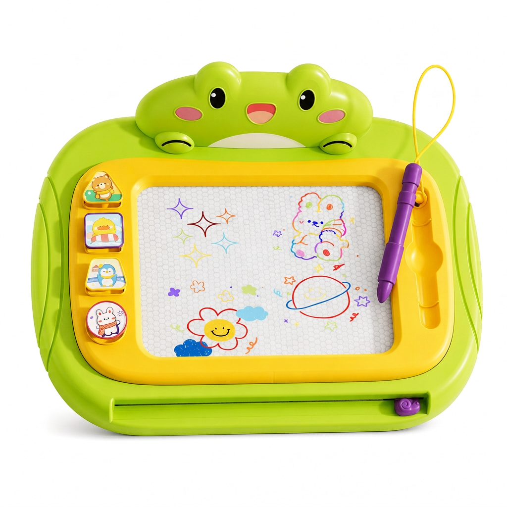 🎨 Tableau de Dessin Magnétique pour Enfants : Écran 4 Couleurs, Sans Désordre, Convertible, Attache Sécurisée