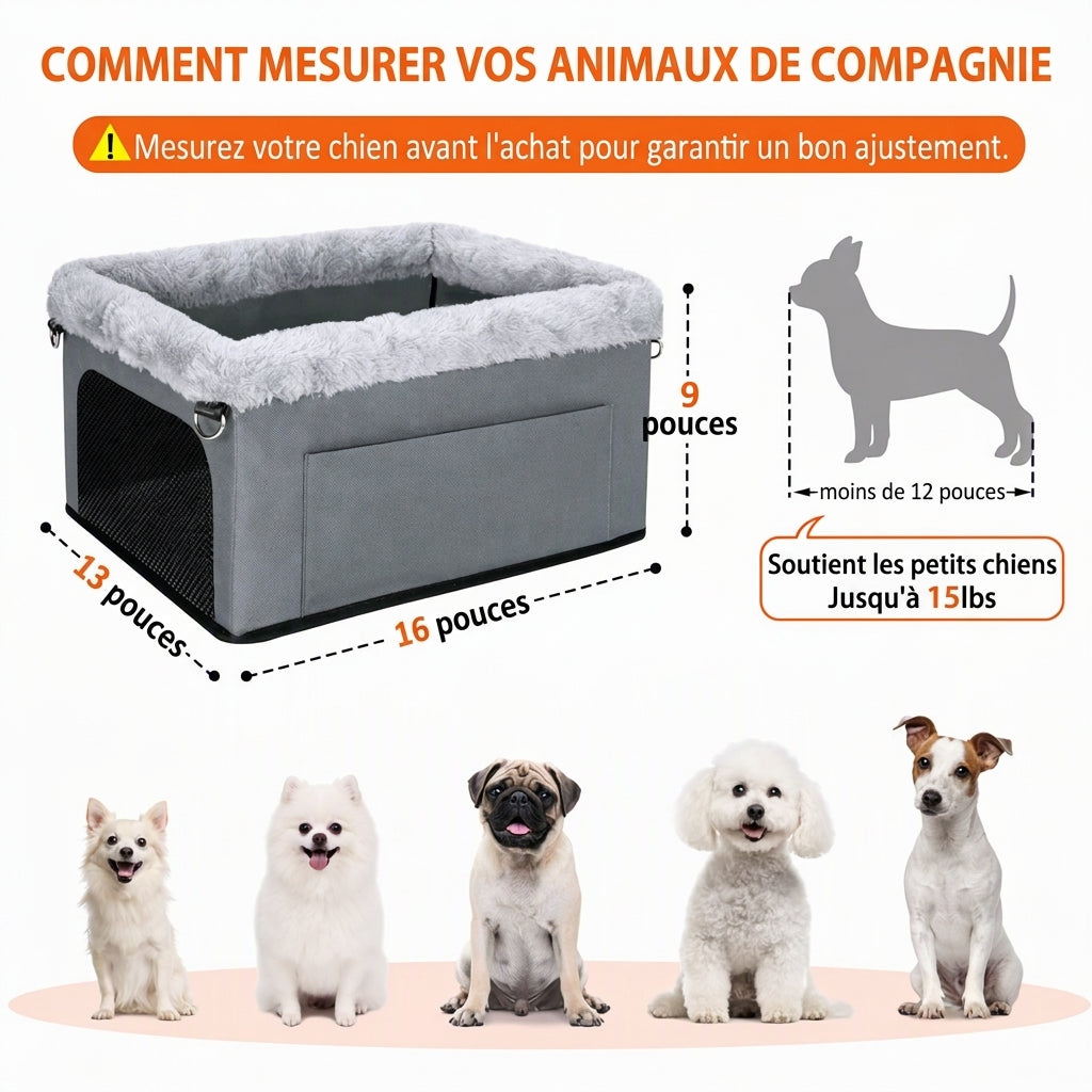 🐶 RÉDUCTION LIMITÉE DE 50% ! 🚗 Siège rehausseur robuste pour chien en voiture – Cadre en métal rigide, tissu Oxford imperméable et protection de siège 🛡️