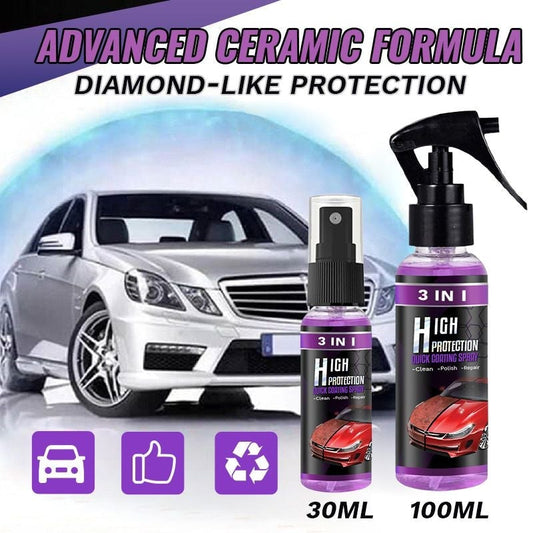 🎅 Offres de Noël❄ Spray de revêtement de voiture rapide haute protection 3 en 1