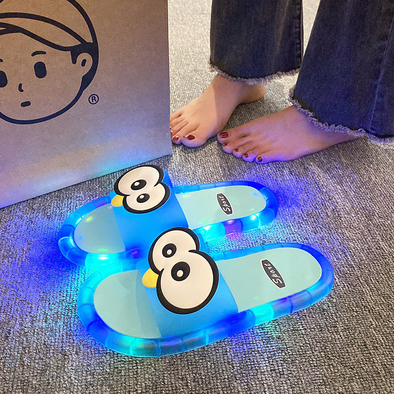 👣 Pantoufles LED Canard Phosphorescentes – Motifs Cartoon Lumineux