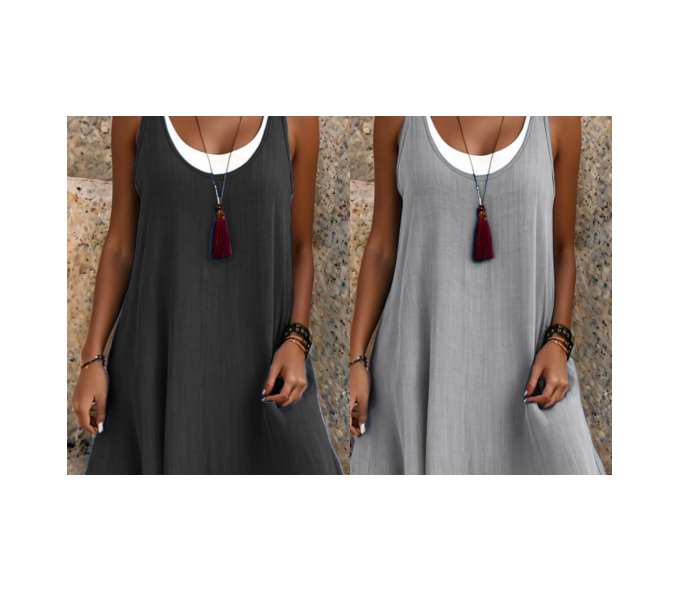 💃Robe débardeur deux pièces décontractée et ample sans manches pour femme