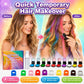 🌈 Kit de Craie Temporaire pour Cheveux — 12 Couleurs Vibrantes, Applicateur à Pince, Lavable, Sans Teinture Permanente ✨