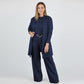 Ensemble Élégant Long Cardigan & Haut & Pantalon 3 Pièces