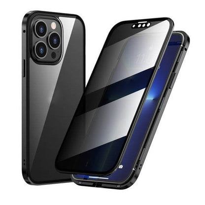 Coque Magnétique iPhone avec Protection Confidentialité – Verre Trempé Anti-Espion & Cadre Métal 360°