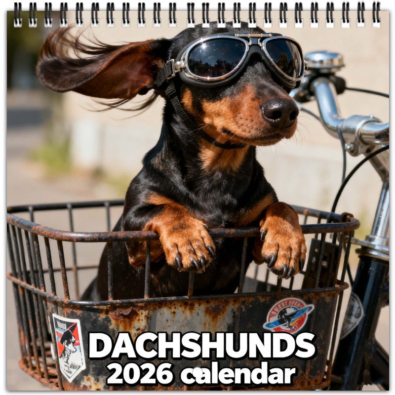 Calendrier mural 2026 – Adorables teckels