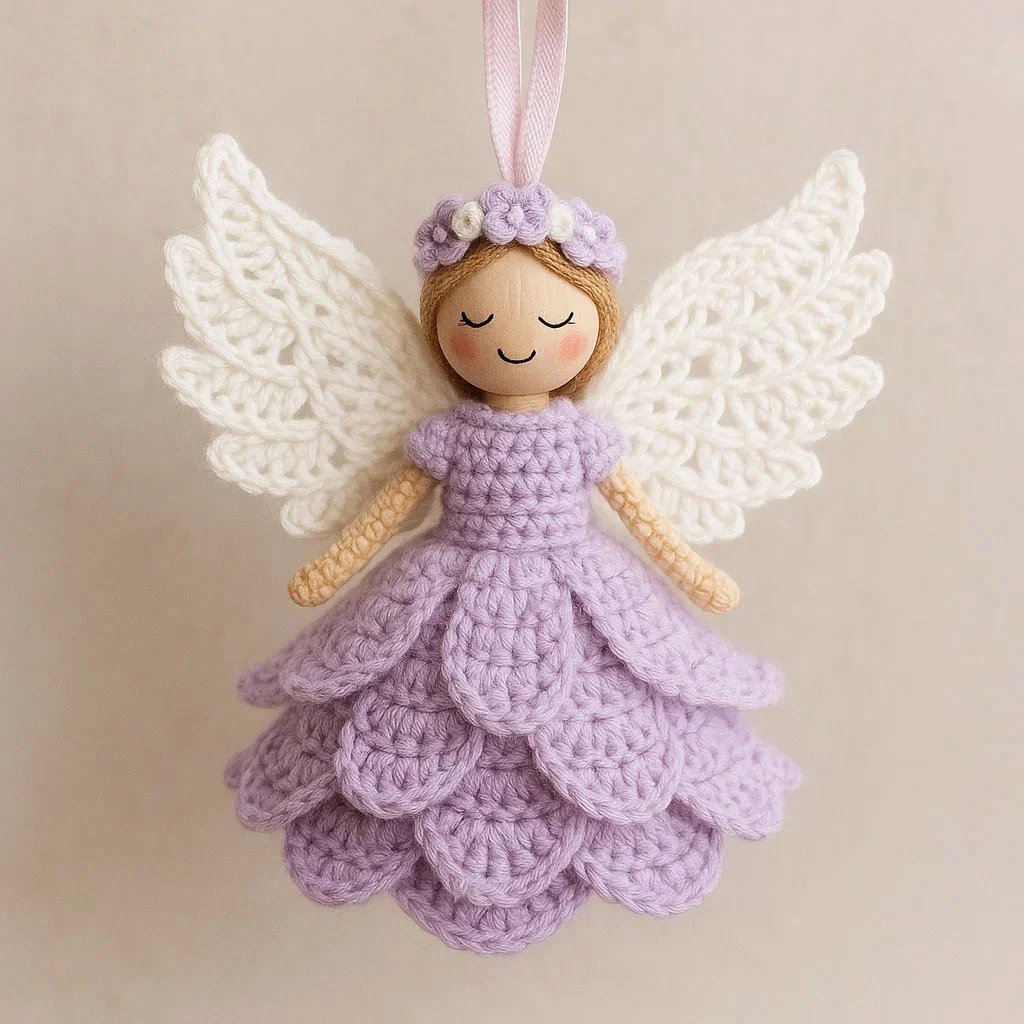 👼Créez un Ange au Crochet - Kit Complet avec Instructions Simples - Symbole Unique de Paix et d‘Espoir, Idée Cadeau DIY Parfaite pour Noël ou un Moment de Détente en Famille🧶