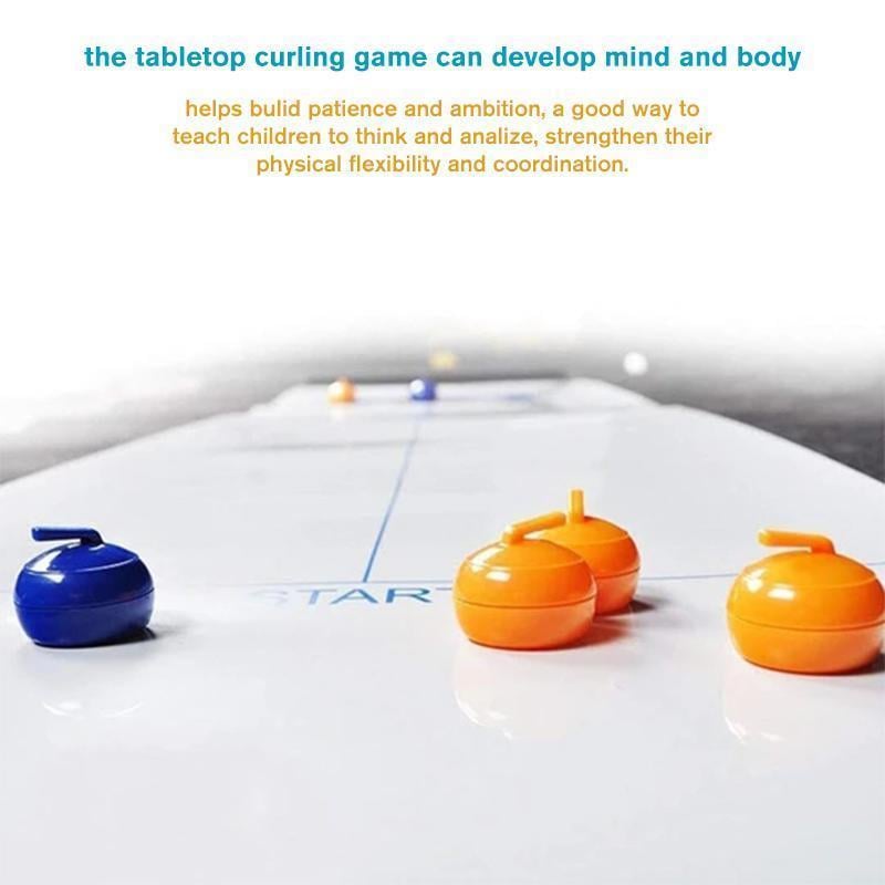 🥌 60% DE RÉDUCTION ! 🎯 Jeu de Curling de Table Familial - Affrontements Amusants entre Amis ou en Famille, Set Complet avec Cibles et Pierre 🔥✨