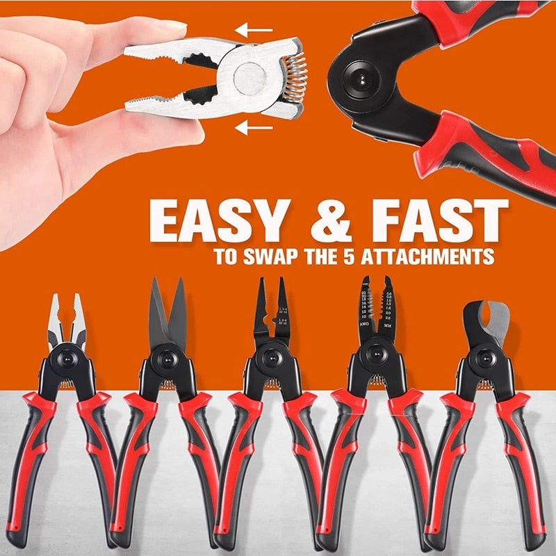 Kit d'Outils 5 en 1 Professionnel – Acier Haute Résistance avec Mallette de Rangement