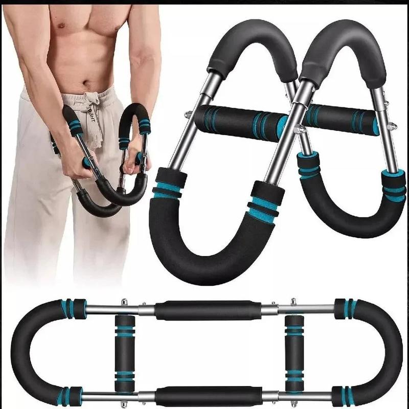 Barre Lestée Réglable 60-110 lb - Entraîneur de Bras et Pectoraux Portable pour Fitness à Domicile