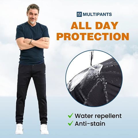 🥰Pantalon cargo haut, extensible et résistant, avec plusieurs poches