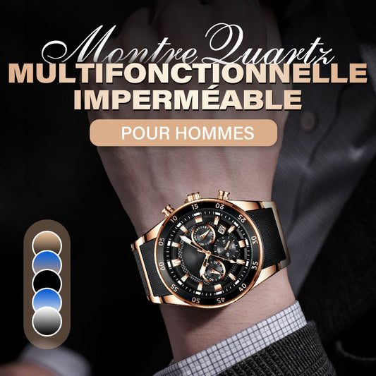⌚🔥Montre à Quartz Multifonctionnelle Imperméable pour Hommes
