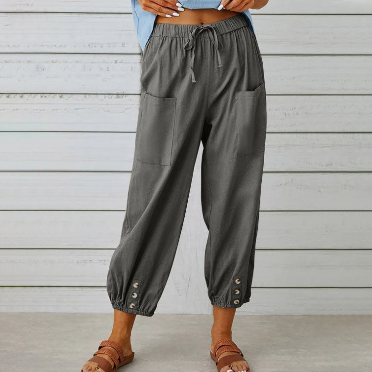 💞Pantalon large à jambes droites pour femme – Coton et lin respirants, coupe flatteuse et poches pratiques 👖