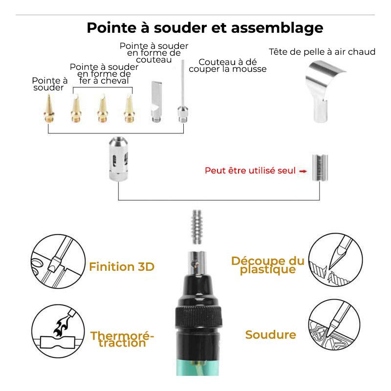 Fer à Souder Portable 4 en 1 au Gaz - Sans Fil, Réglable et Multifonction