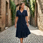 🔥DERNIER JOUR : 50 % DE RÉDUCTION🌞💃Robe midi à manches courtes et col en V, boutonnée, pour femme