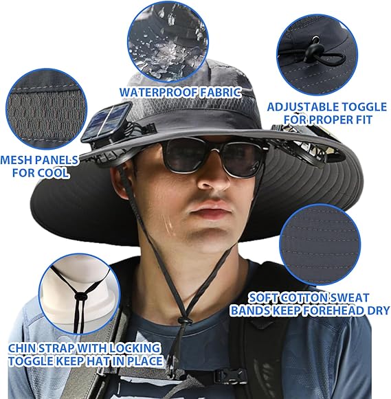 🎁 Soldes d’été –50 % de réduction 🌞 Chapeau solaire ultraléger 2026 avec ventilateur intégré – Plus léger qu’une casquette de baseball ! ⚾ (Seulement 11 oz / 312 g)