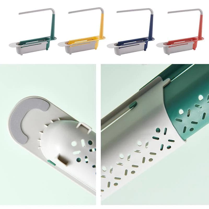 🍽️🧽 PROMO LIMITÉE 50% ! Égouttoir Évier Télescopique Portable – Longueur Réglable 32-45cm, Multifonction, Polypropylène, pour Vaisselle, Éponges & Ustensiles ✨