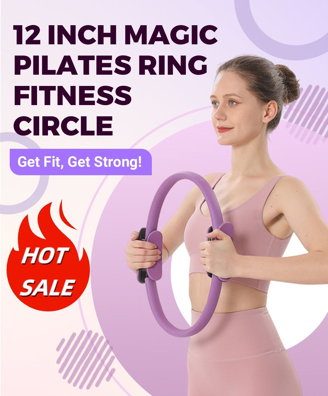 🏆50% de réduction🎉Cercle de Résistance Pilates – Réglable, Multifonction & Léger📦