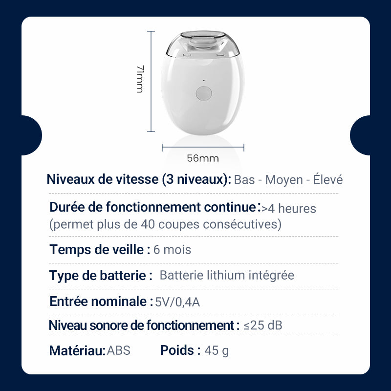 🔥50% DE RÉDUCTION✨Ponceuse à Ongles Auto💅3 Vitesses Réglables, Silencieuse, LED Integrée pour Soin Précise✨