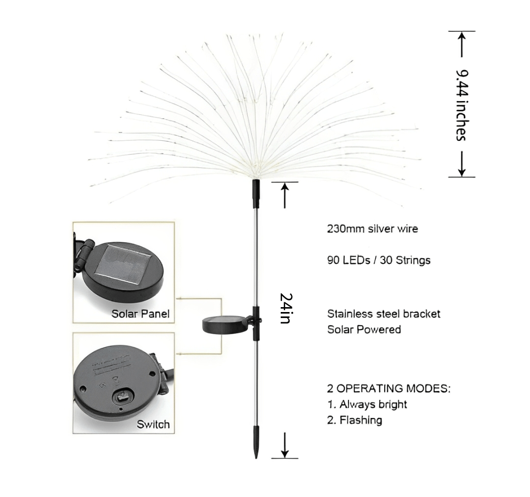 ✨🌼 -50% | Lampe Solaire de Jardin Effet Pissenlit – Guirlande en Fil de Cuivre Étanche pour Pelouse, Allée et Terrasse