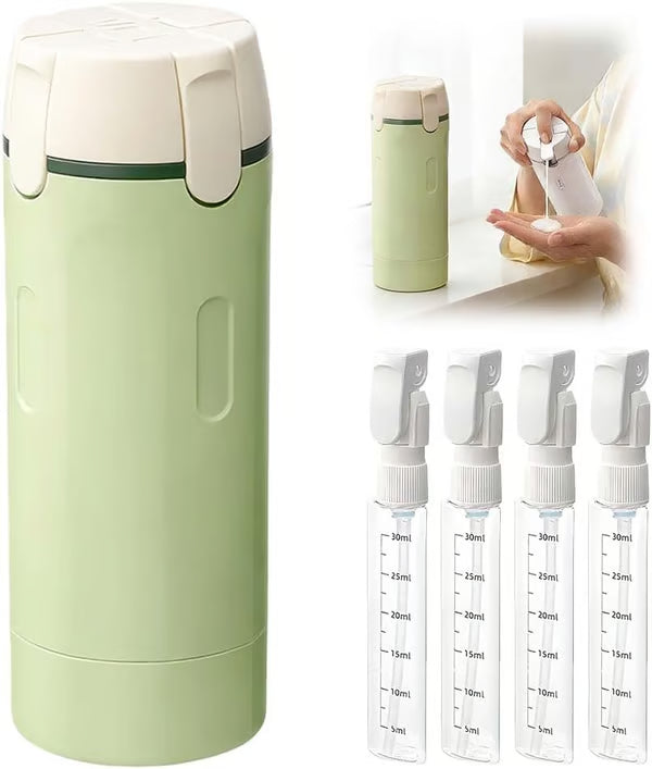 🧳Flacons distributeurs rechargeables 4 en 1 pour le voyage – Compact, étanche & ultra-pratique ✈️🧴