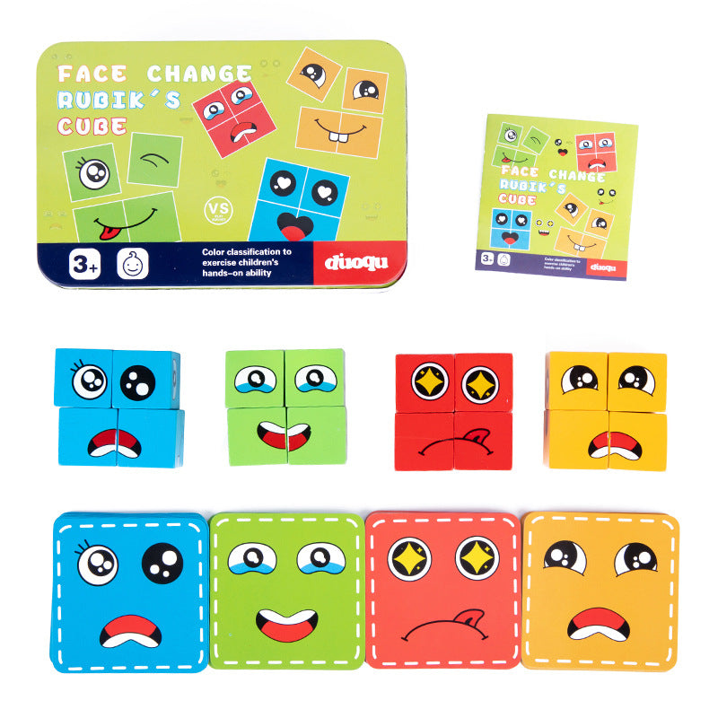 🎭Puzzle 5D Changement de Visages👨‍👩‍👧‍👦Jeu Familial Interactif, Stimule la Créativité et la Logique des Enfants✨