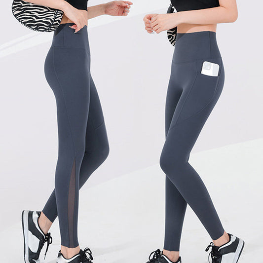 Legging Taille Haute en Maille avec Poche Latérale pour Femme - Contrôle du Ventre & Effet de Rehaussement des Fesses