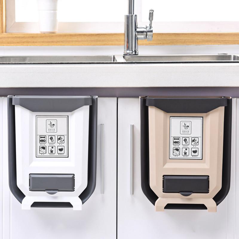 🚀😍Obtenez 5 rouleaux de sacs poubelle gratuitement🗑️Poubelle pliable pour armoires de cuisine✨