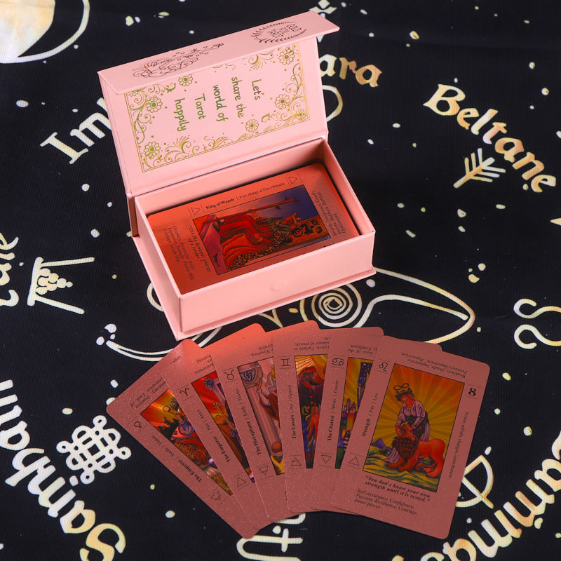 📢50% DE RÉDUCTION✨Jeu de Tarot « Witchy Cauldron » Rose Gold – 80 Cartes Feuille d’Aluminium + Livre Guide Inclus⚡