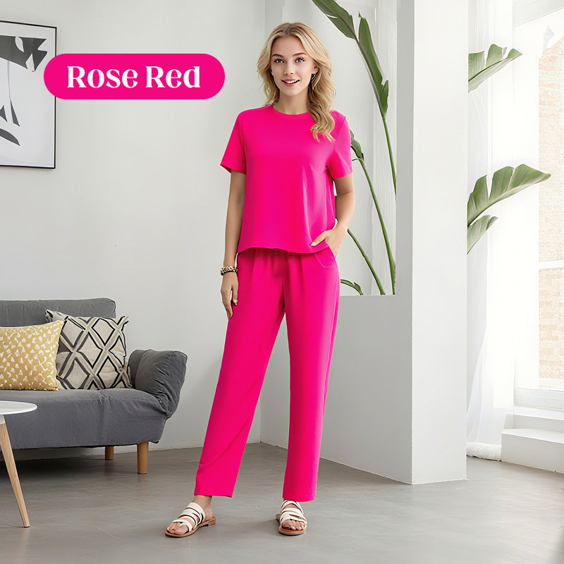 ⏰Soldes limitées 50 % de réduction🌸Ensemble haut et pantalon décontracté pour femme