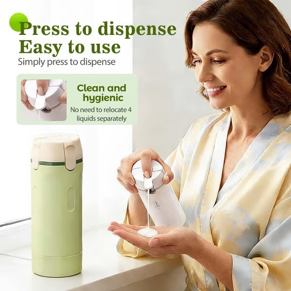 🧳Flacons distributeurs rechargeables 4 en 1 pour le voyage – Compact, étanche & ultra-pratique ✈️🧴