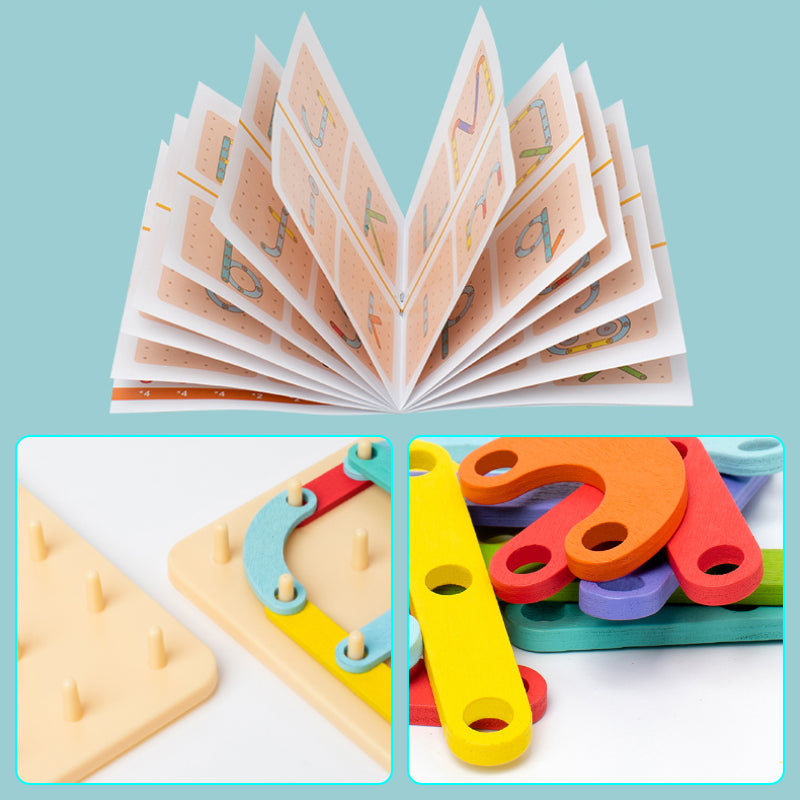 ✨Puzzle à Encastrement Montessori🎁Formes Géométriques en Bois avec Cartes Modèles pour l'Apprentissage Précoce🎄
