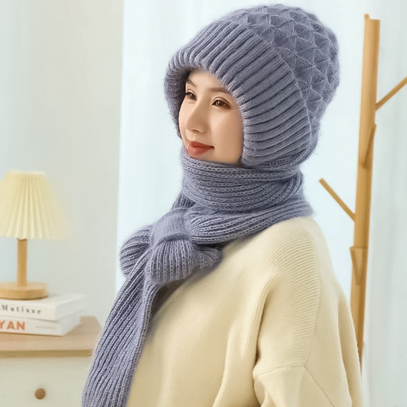 Bonnet et Écharpe Coupe-Vent 2-en-1 avec Protection Auditive Intégrée