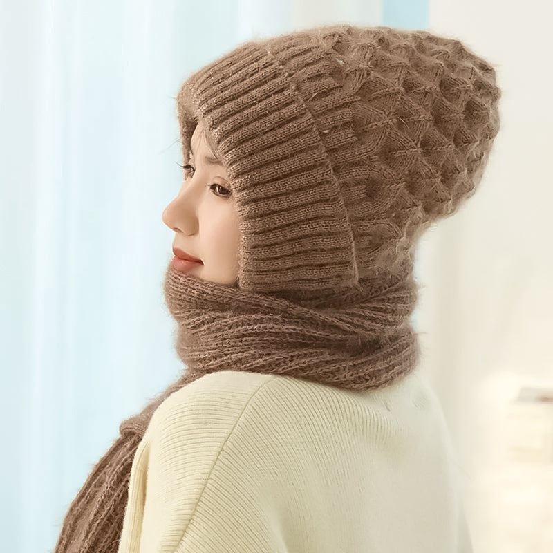 Bonnet et Écharpe Coupe-Vent 2-en-1 avec Protection Auditive Intégrée