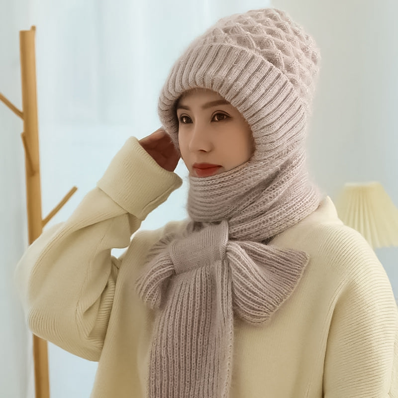Bonnet et Écharpe Coupe-Vent 2-en-1 avec Protection Auditive Intégrée