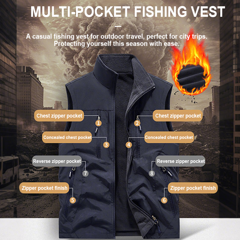 👕Veste Sans Manches Oversize pour Homme🏙️Design Urbain avec Poches Multiples et Tissu Respirant✨
