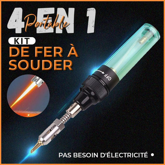 Fer à Souder Portable 4 en 1 au Gaz - Sans Fil, Réglable et Multifonction