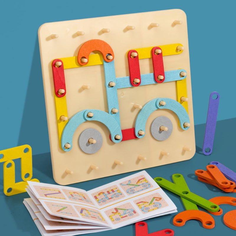 ✨Puzzle à Encastrement Montessori🎁Formes Géométriques en Bois avec Cartes Modèles pour l'Apprentissage Précoce🎄