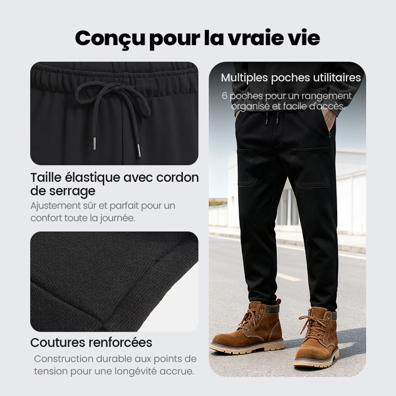 🥰Pantalon cargo haut, extensible et résistant, avec plusieurs poches
