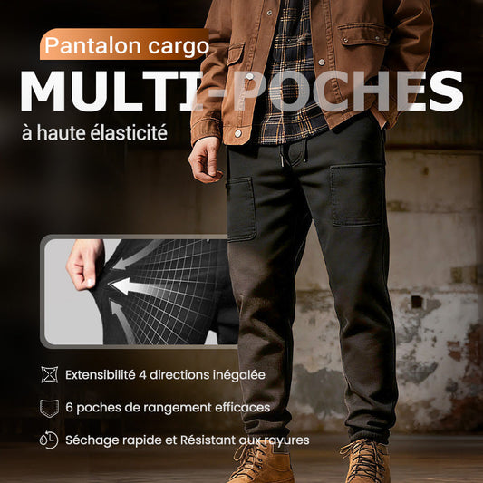 🥰Pantalon cargo haut, extensible et résistant, avec plusieurs poches