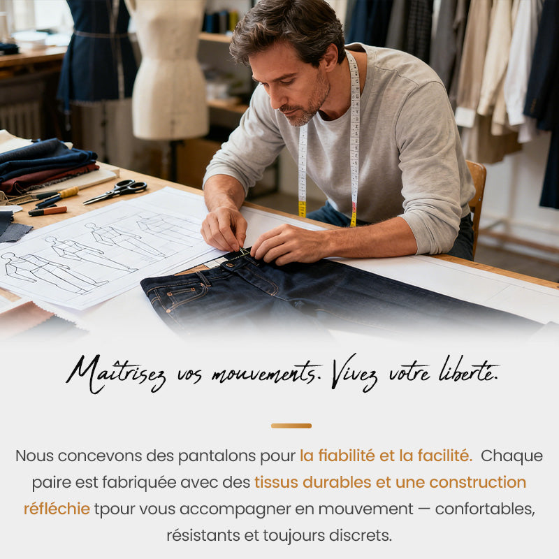 🥰Pantalon cargo haut, extensible et résistant, avec plusieurs poches