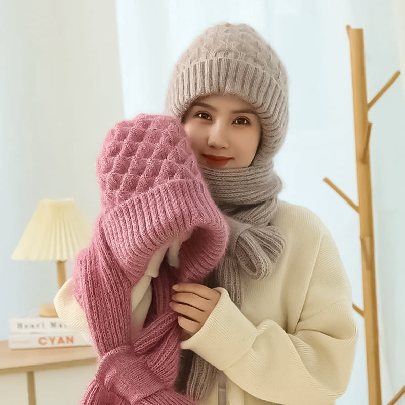 Bonnet et Écharpe Coupe-Vent 2-en-1 avec Protection Auditive Intégrée