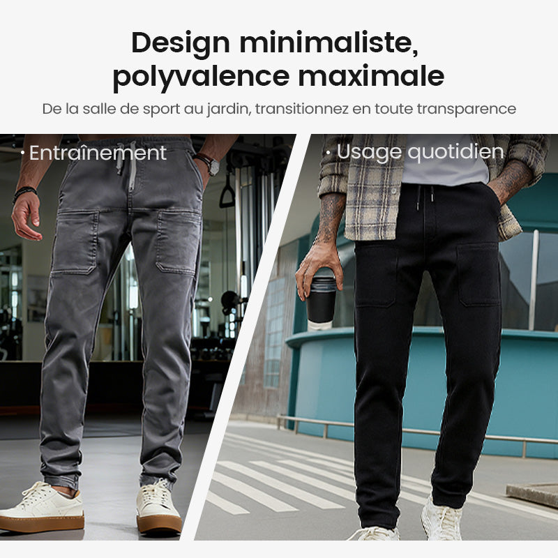 🥰Pantalon cargo haut, extensible et résistant, avec plusieurs poches